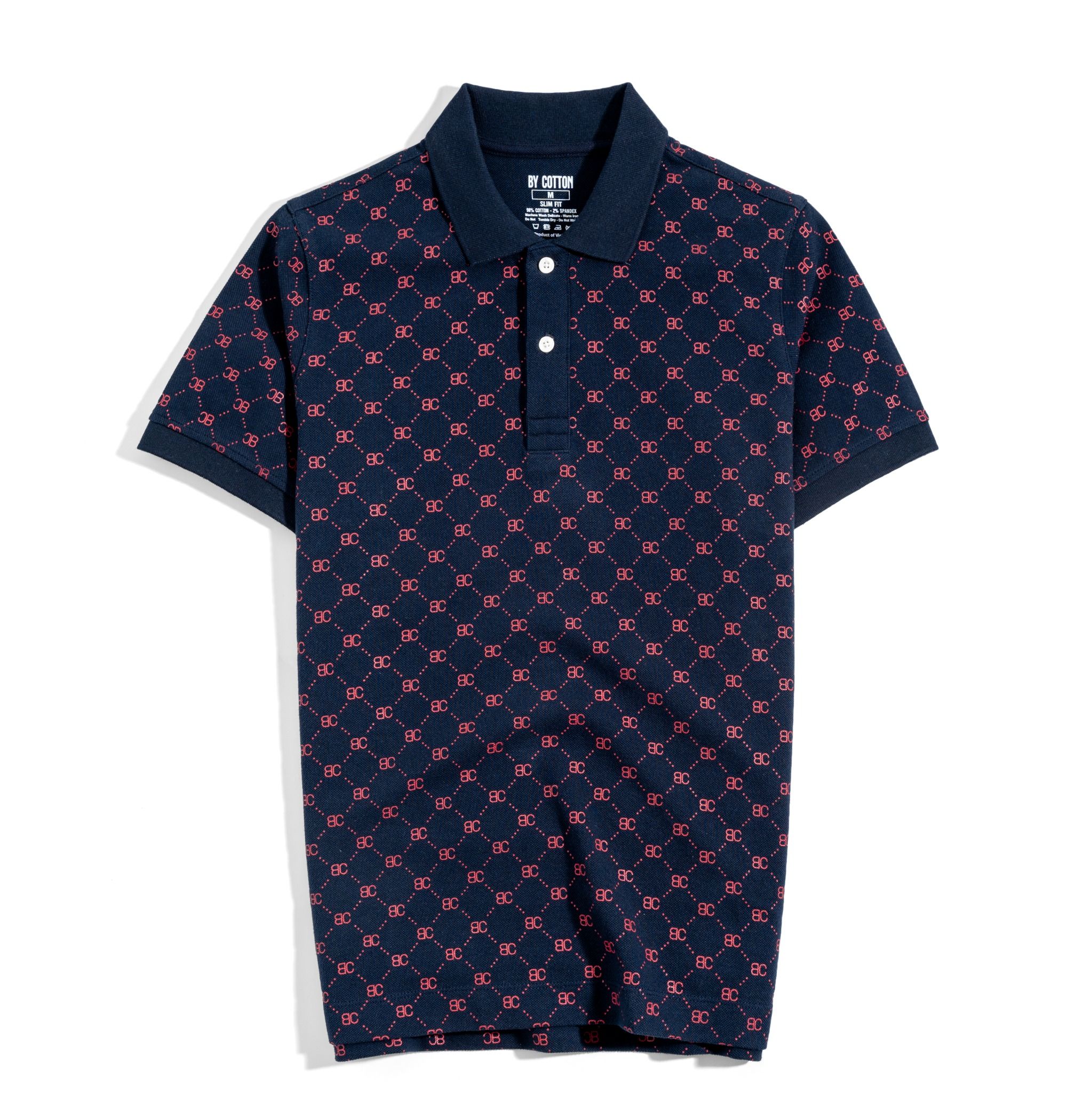Áo Thun Polo Pique 2.0 Xanh Đen In Monogram BC