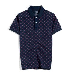 Áo Thun Polo Pique 2.0 Xanh Đen In Monogram BC