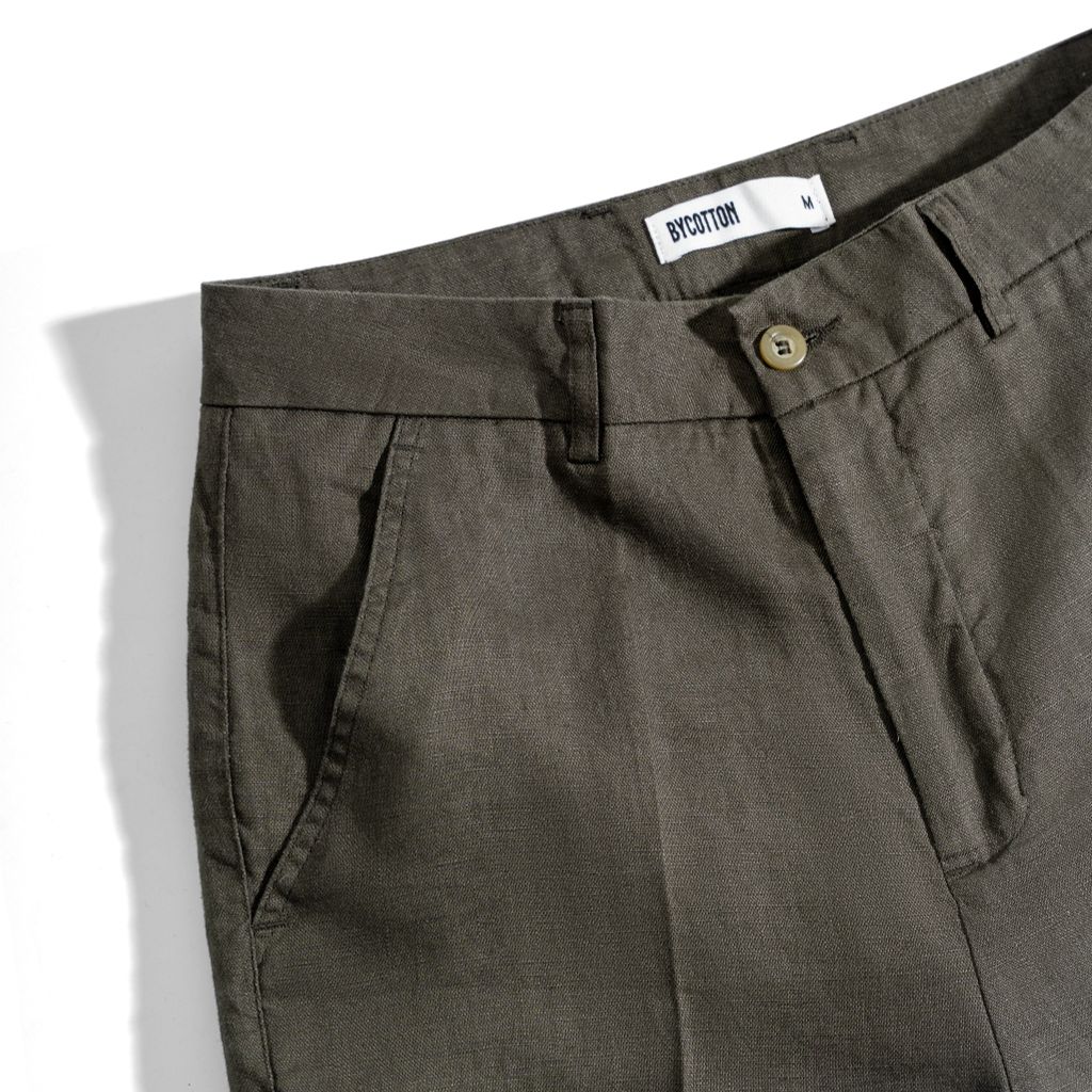 Quần Short Linen Bycotton Màu Rêu Xám - SS2