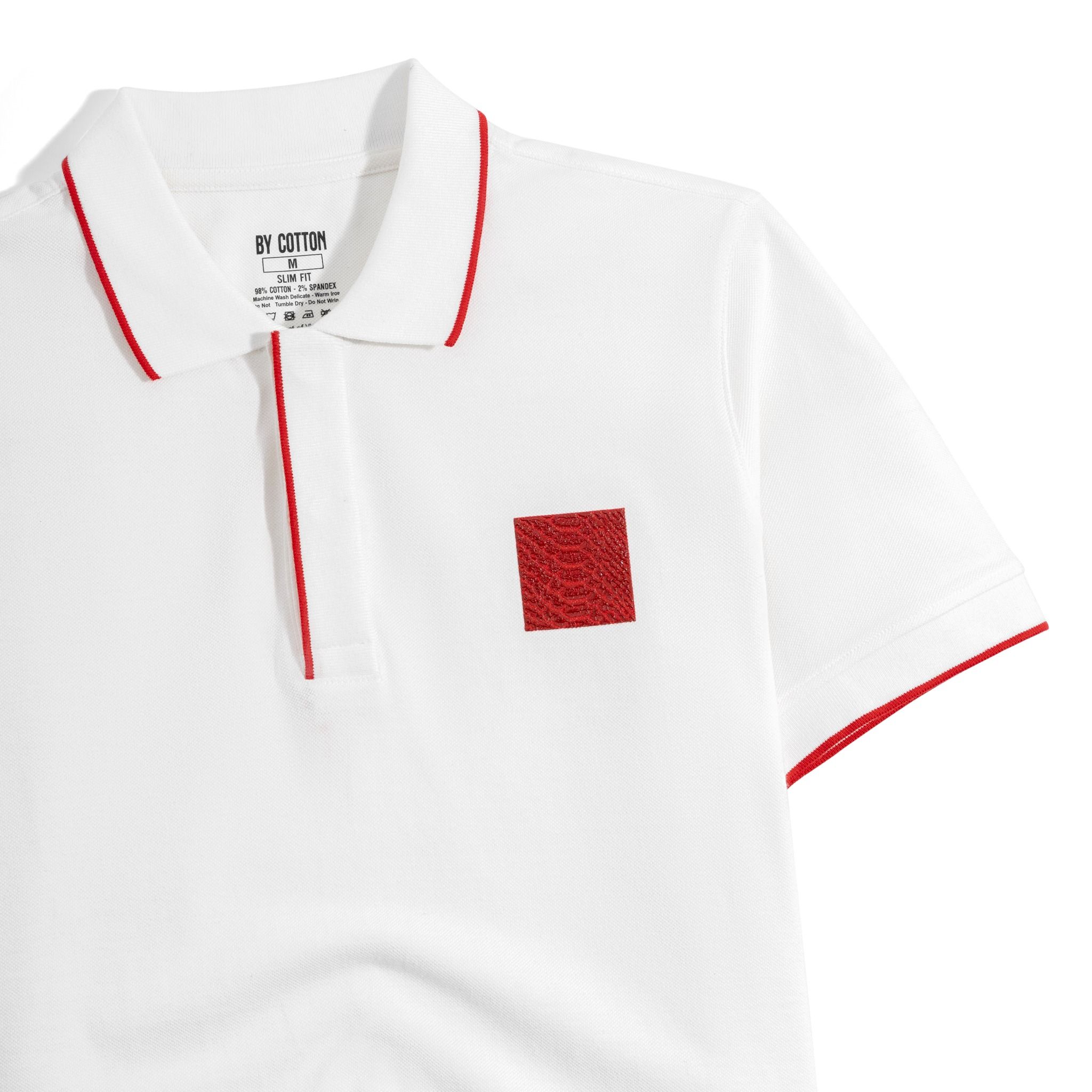 Áo Thun Polo Pique 1.0 Trắng In Icon Góc Ngực