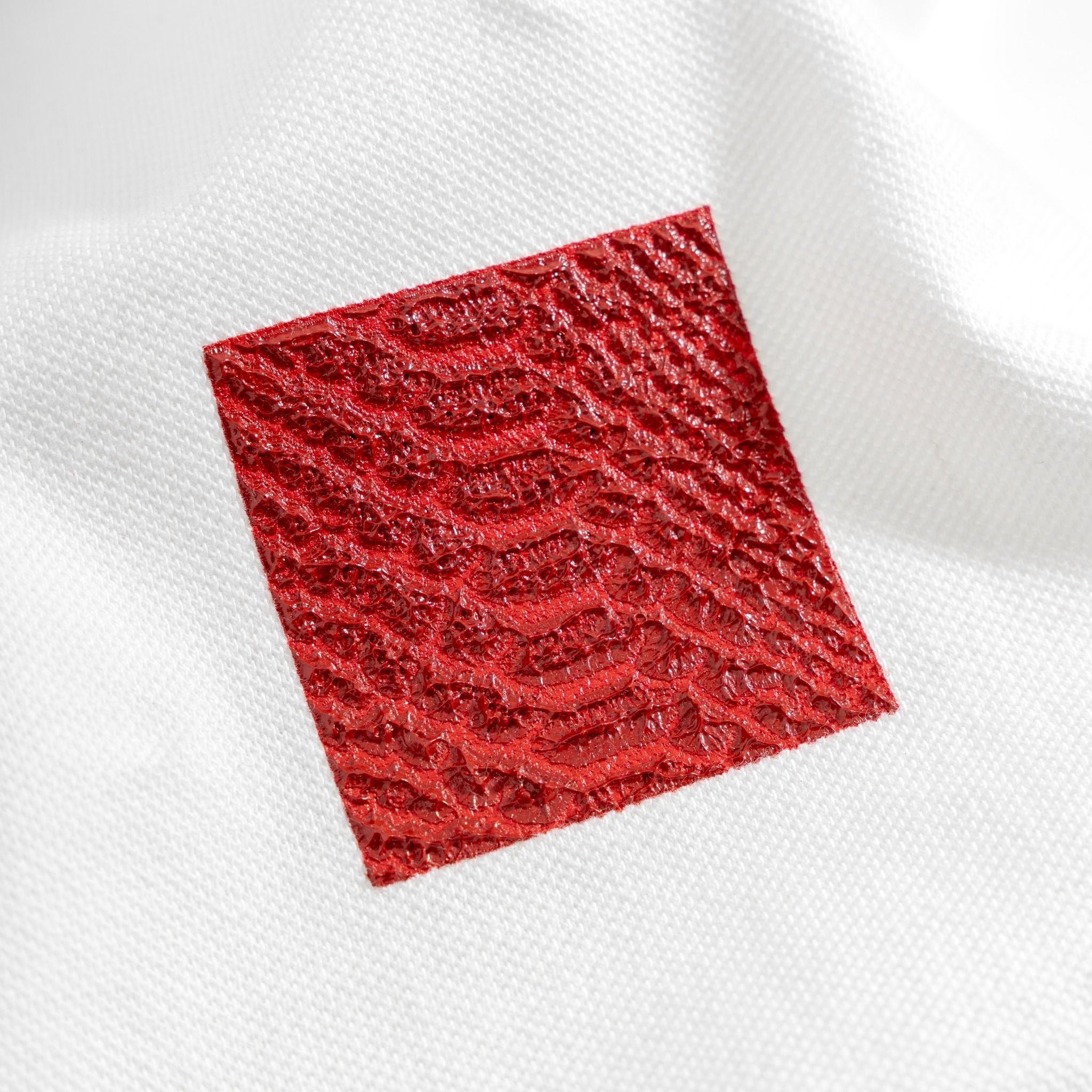 Áo Thun Polo Pique 1.0 Trắng In Icon Góc Ngực