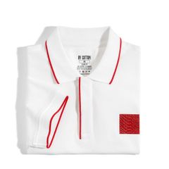 Áo Thun Polo Pique 1.0 Trắng In Icon Góc Ngực