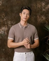 Áo Thun Polo Nam By Cotton Gân Nâu