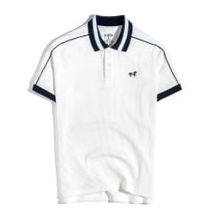 Áo Thun Polo Waffle Trắng Thêu Ngựa