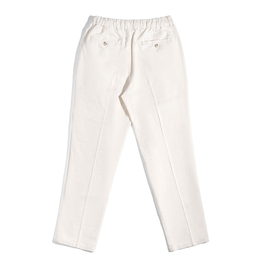 Quần Linen Dài Form Ống Đứng Màu Kem