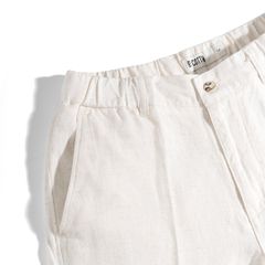 Quần Linen Dài Form Ống Đứng Màu Kem