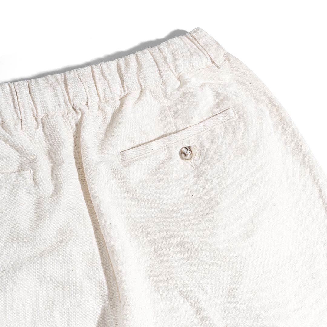 Quần Linen Dài Form Ống Đứng Màu Kem