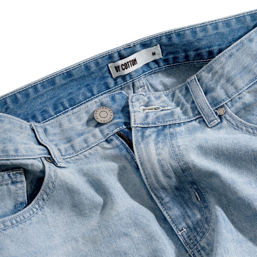 Quần Jeans Dài By Cotton Regular Xanh Nhạt