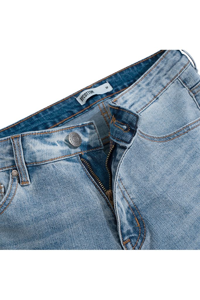 Quần Jeans Dài By Cotton Basic Xanh Nhạt