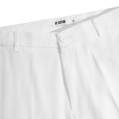 Quần Linen Dài Form Ống Đứng - Màu Trắng