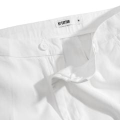 Quần Linen Dài Form Ống Đứng - Màu Trắng