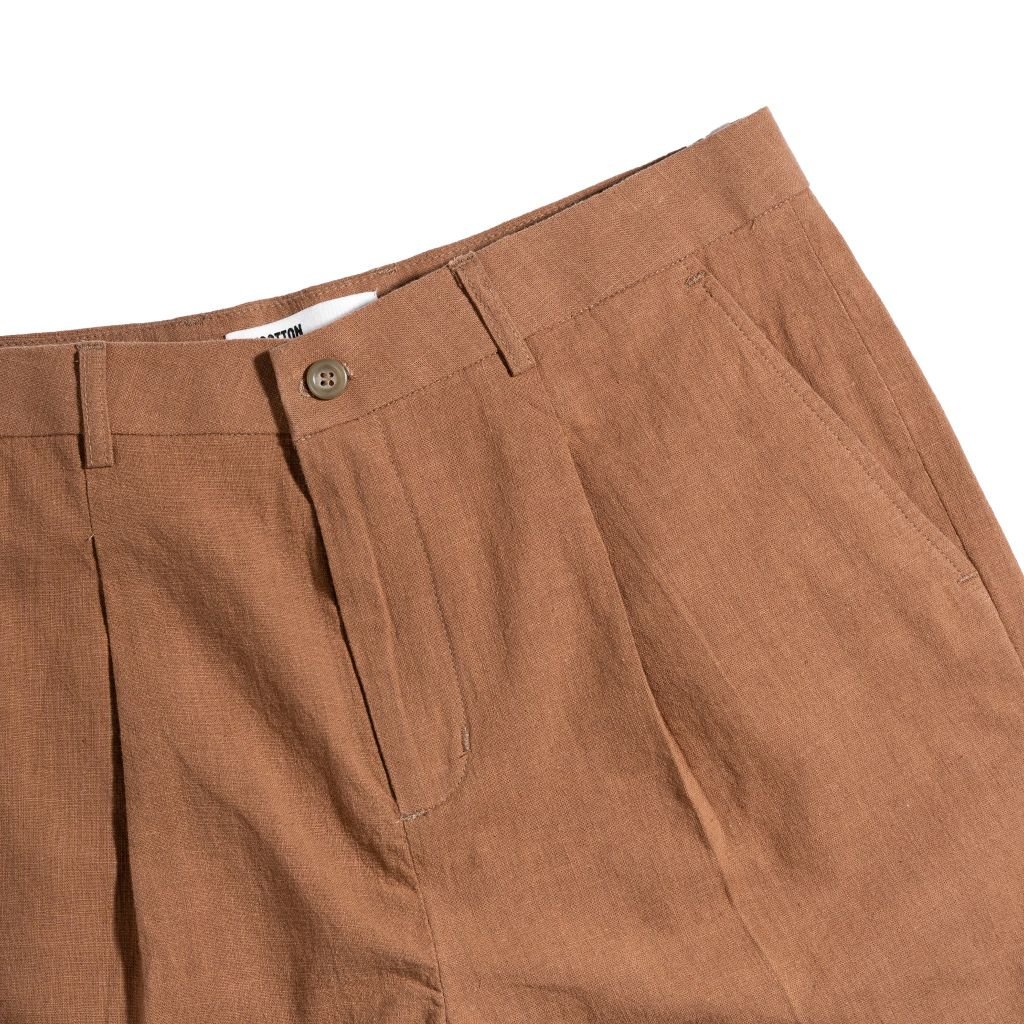 QUẦN SHORT LINEN - NÂU