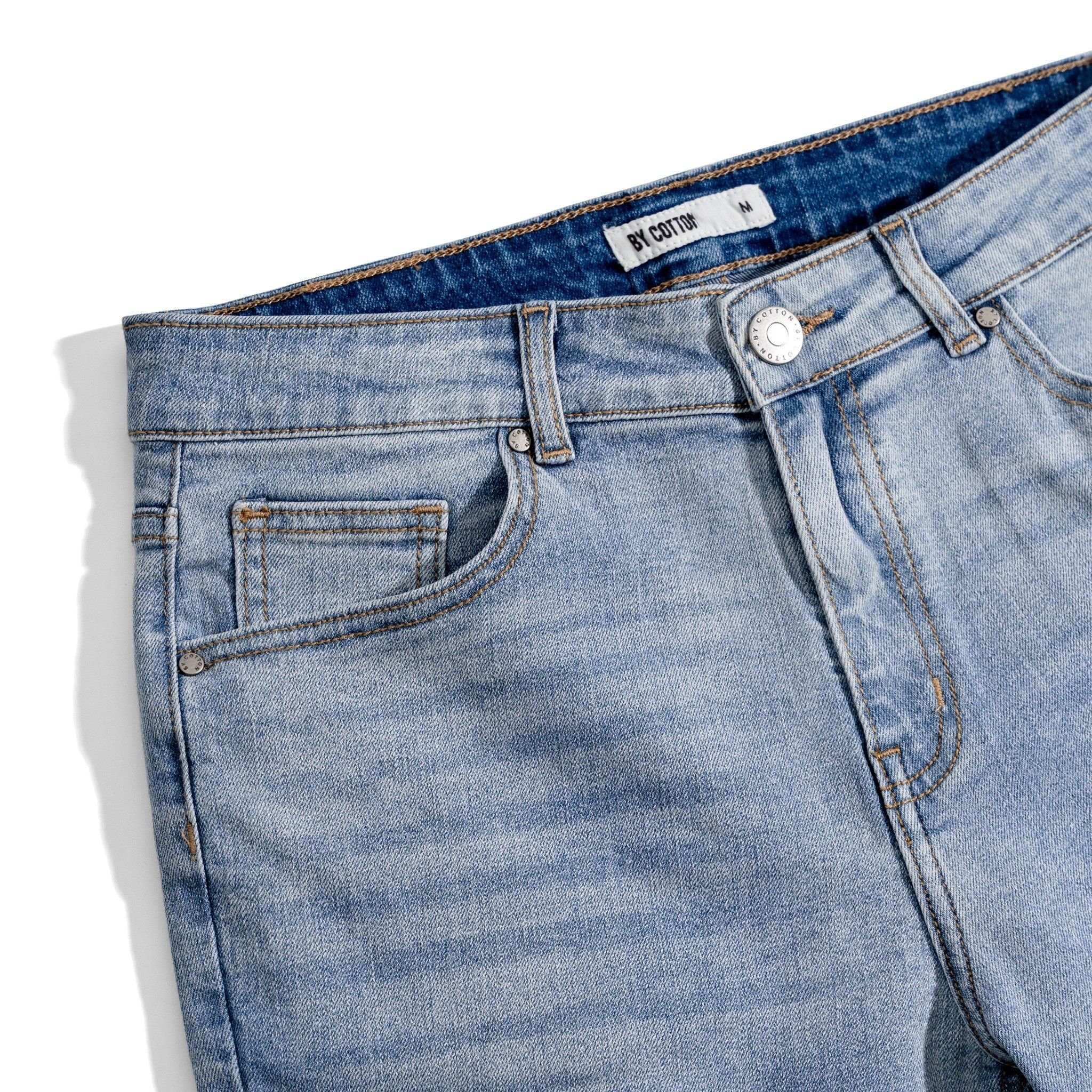 Quần Short Jeans Light Blue Rách
