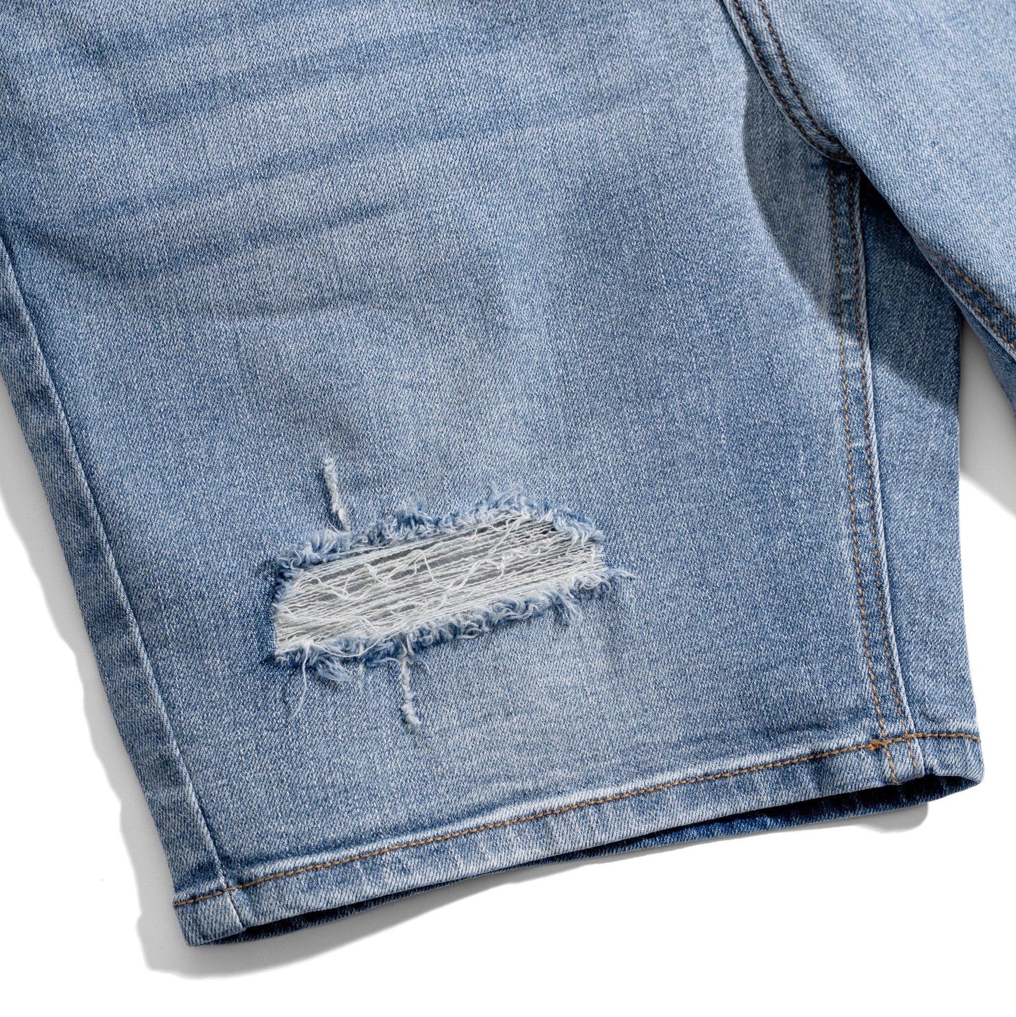 Quần Short Jeans Light Blue Rách
