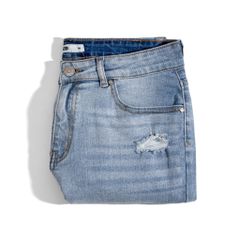 Quần Short Jeans Light Blue Rách