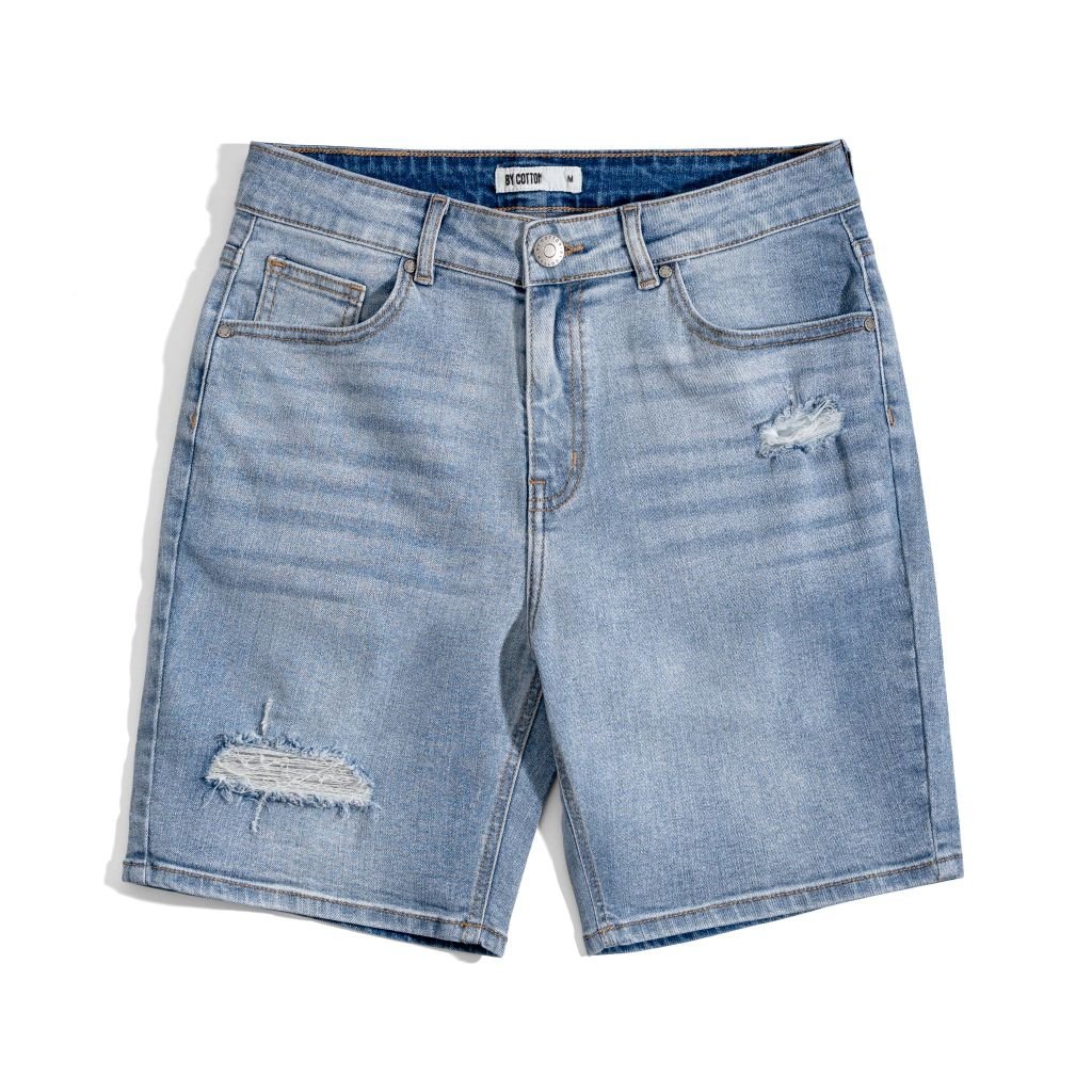 Quần Short Jeans Light Blue Rách