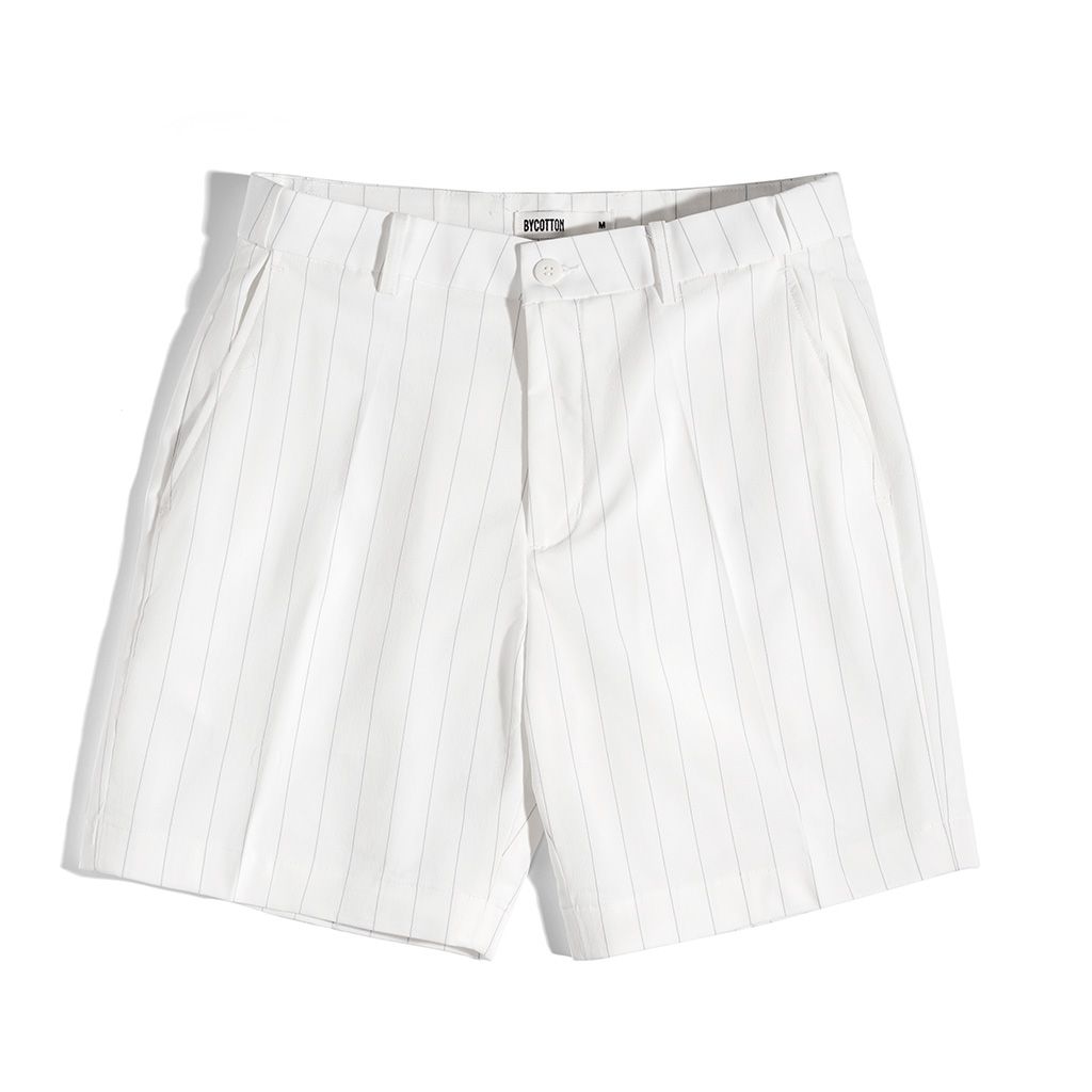 Quần Short Tây Sọc Trắng