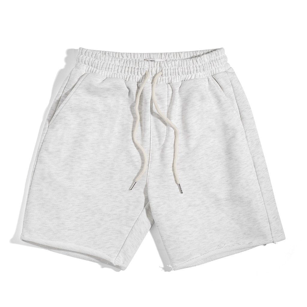Quần Short Thun Cotton Xám Trắng