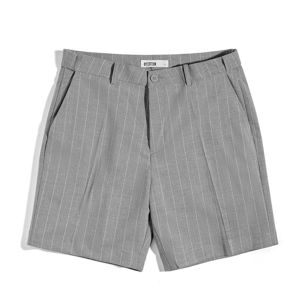 Quần Short Tây Sọc Xám