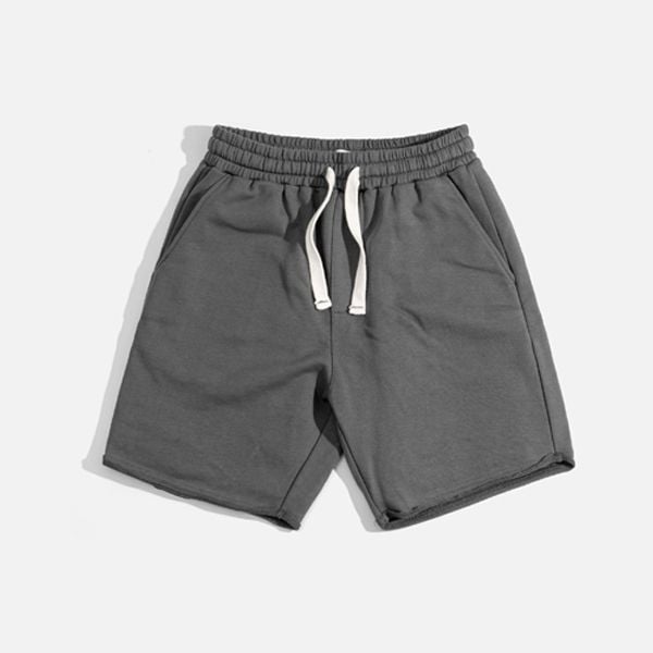 QUẦN SHORT THUN COTTON XÁM ĐẬM 0723