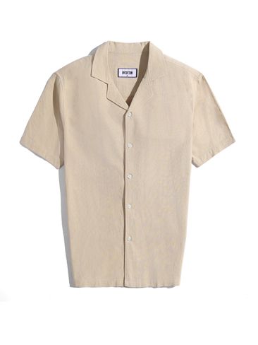 ÁO SƠ MI LINEN TAY NGẮN COFFEE