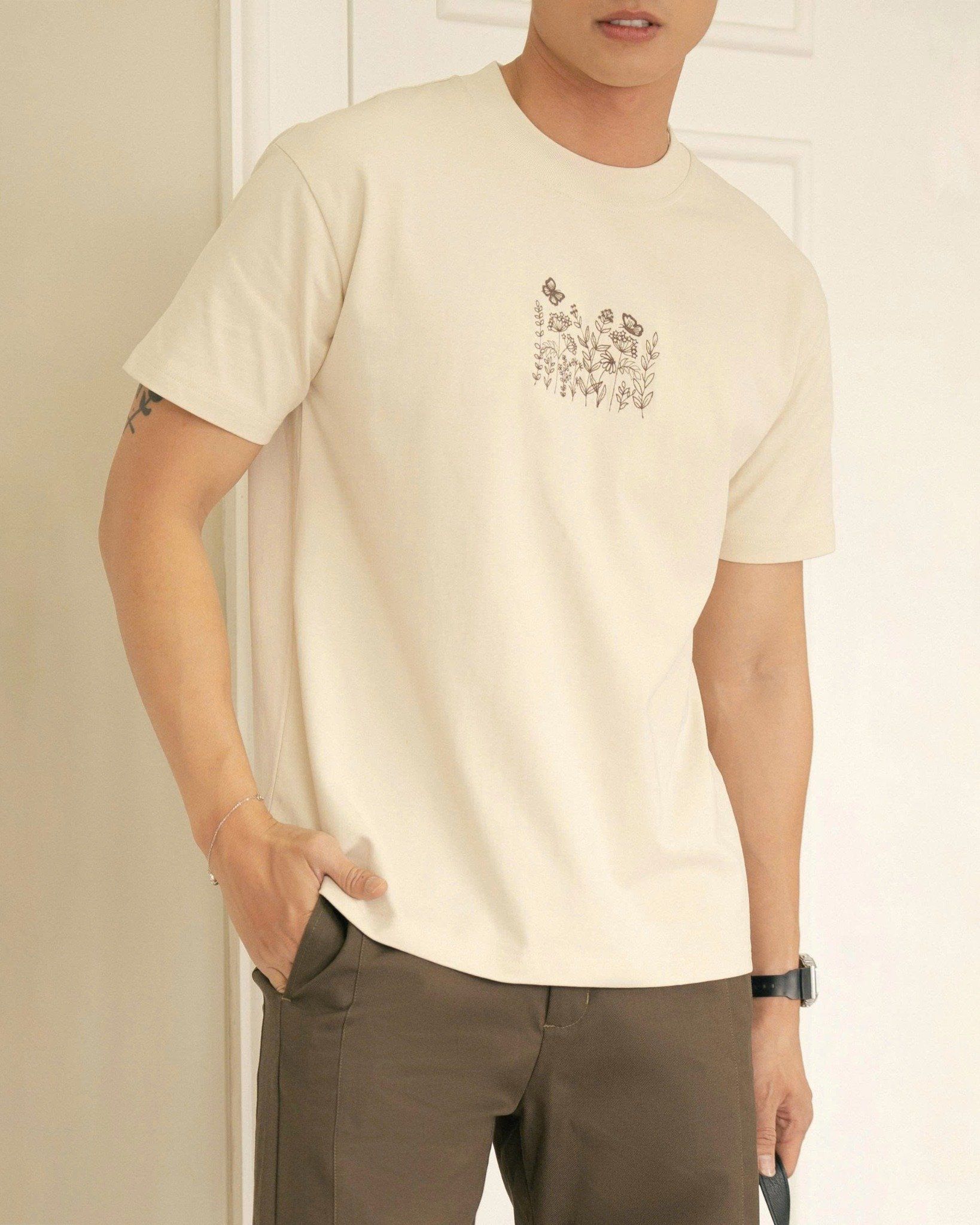 FLOWER BEIGE TEE
