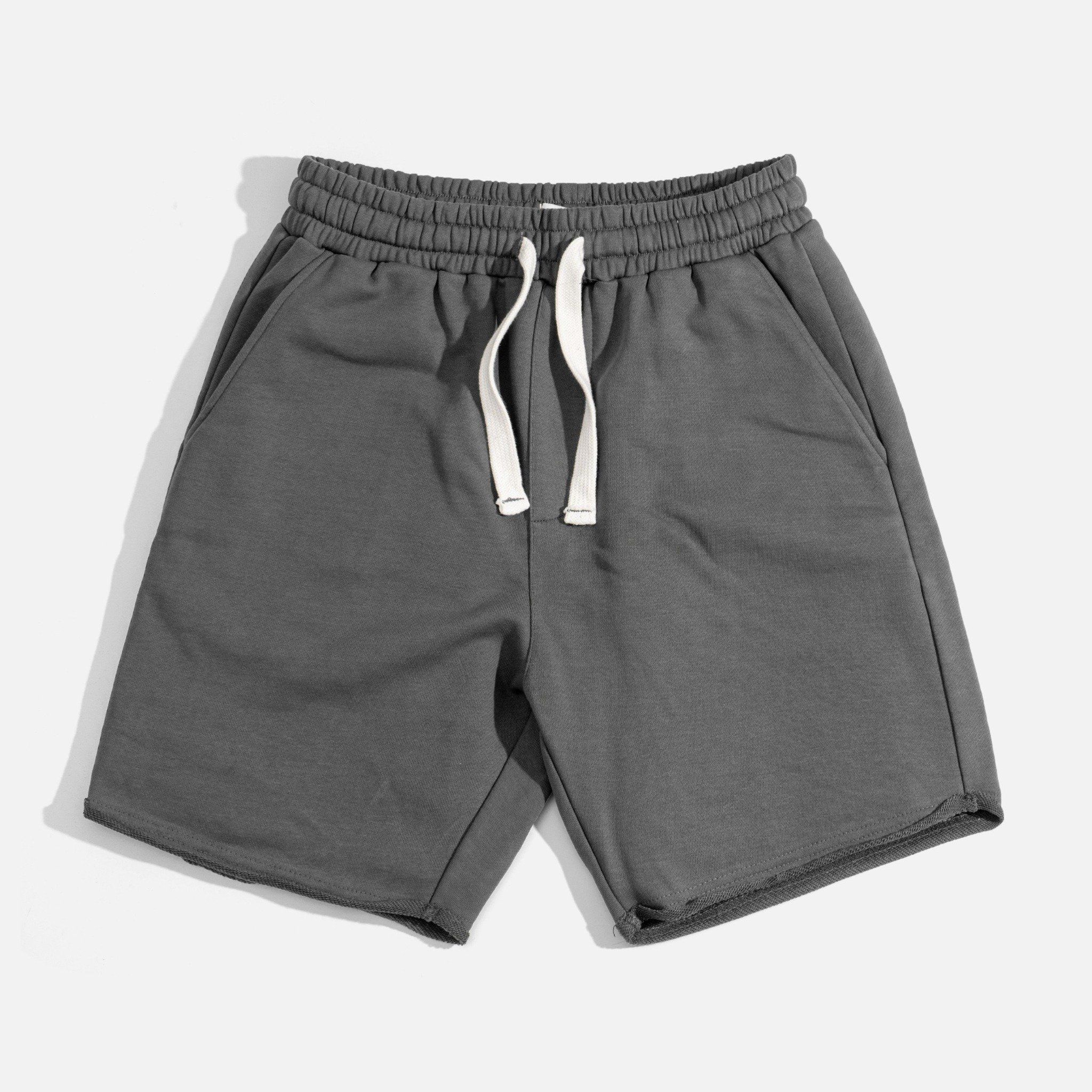 QUẦN SHORT THUN COTTON XÁM ĐẬM 0723