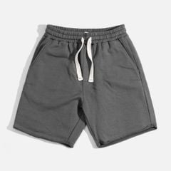 QUẦN SHORT THUN COTTON XÁM ĐẬM 0723