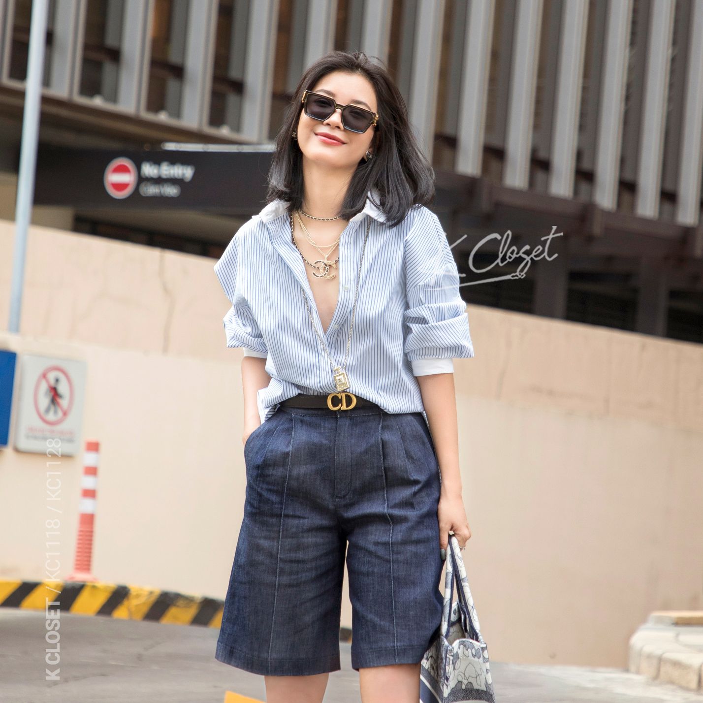 QUẦN DENIM LỬNG DẰN CHỈ K CLOSET KC1128 