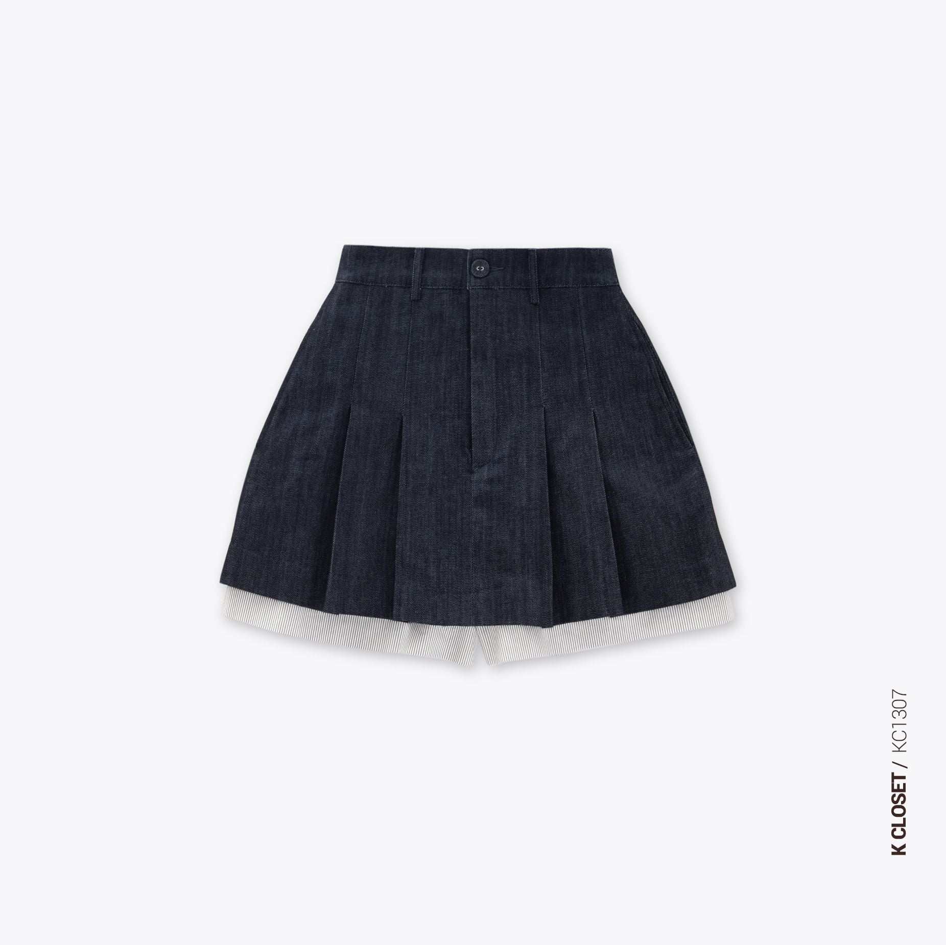  CHÂN VÁY XẾP LY LÓT QUẦN KẺ SỌC - ĐI LÀM DẠO PHỐ K CLOSET KC1307 