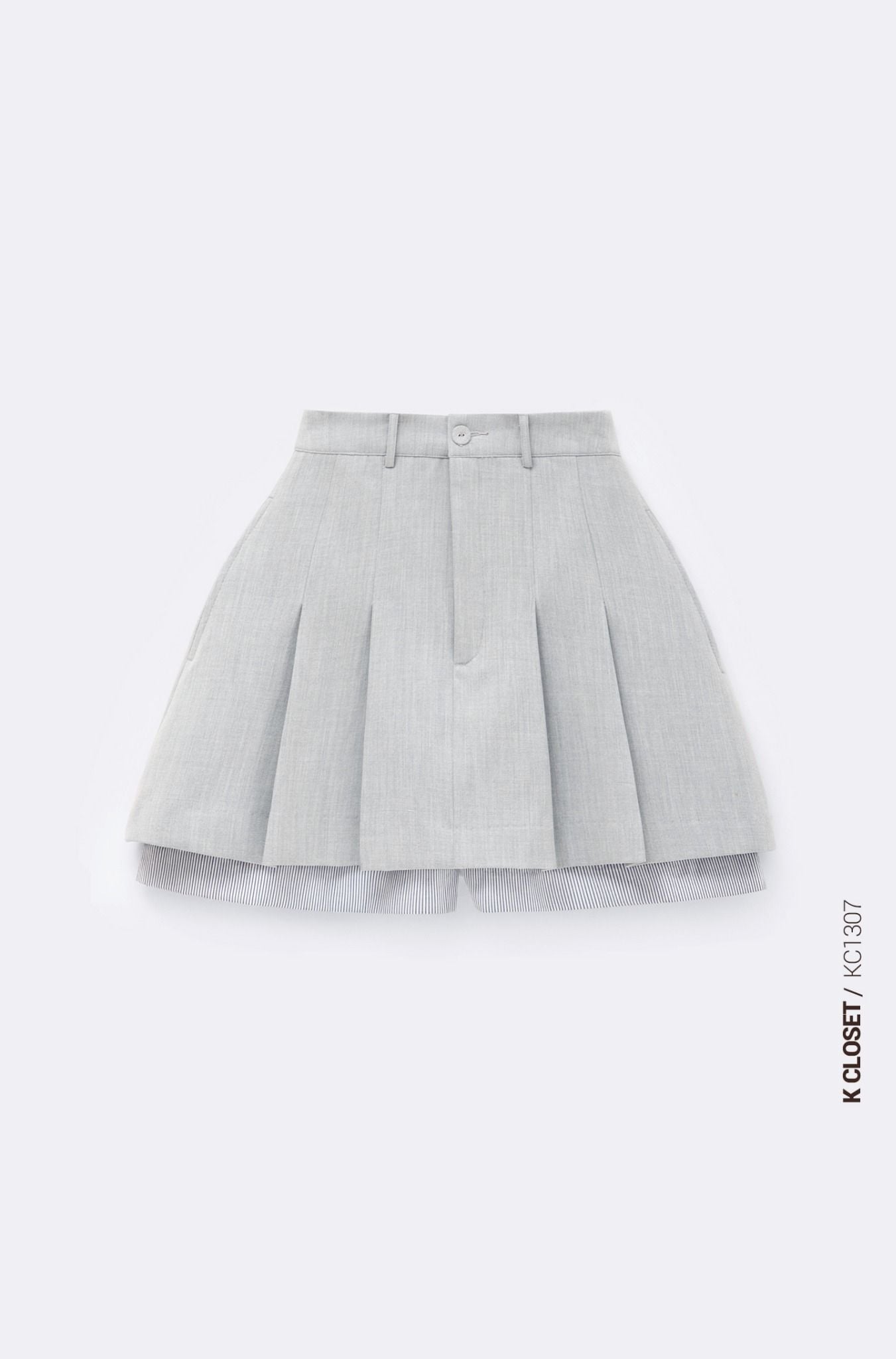  CHÂN VÁY XẾP LY LÓT QUẦN KẺ SỌC - ĐI LÀM DẠO PHỐ K CLOSET KC1307 