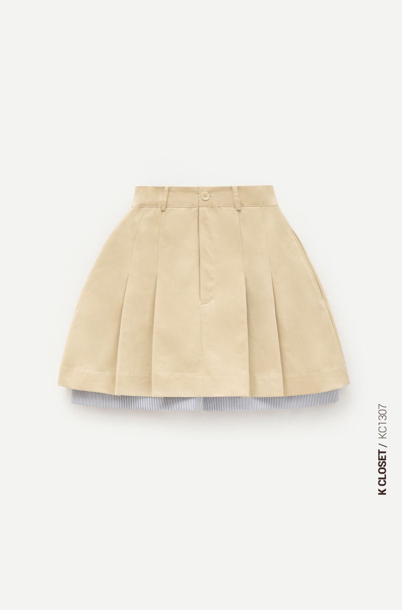  CHÂN VÁY XẾP LY LÓT QUẦN KẺ SỌC - ĐI LÀM DẠO PHỐ K CLOSET KC1307 