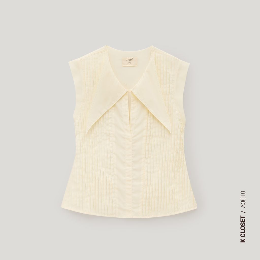  ÁO SƠ MI XẾP LY CỔ LÁ K CLOSET A3018 