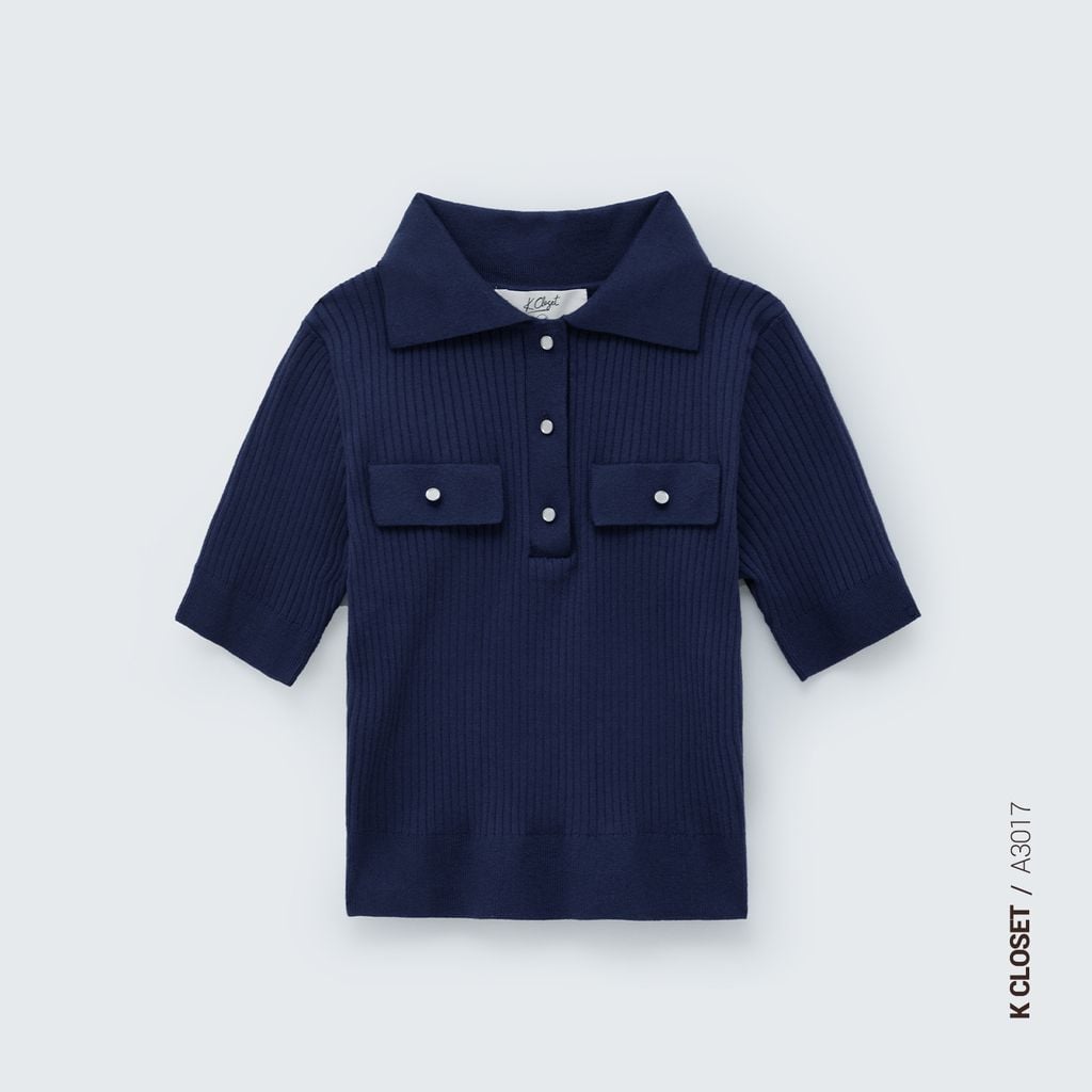  ÁO DỆT KIM POLO TÚI NẮP GIẢ K CLOSET A3017 