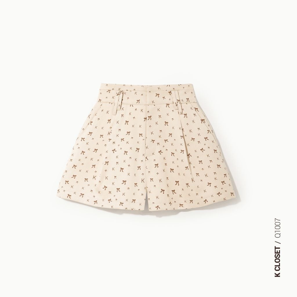 QUẦN SHORT HỌA TIẾT NƠ, CHỮ K Q1007 