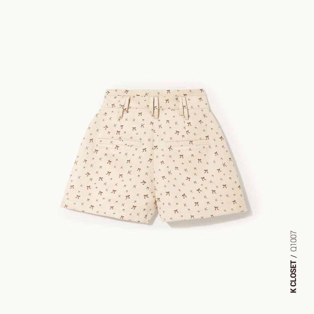  QUẦN SHORT HỌA TIẾT NƠ, CHỮ K Q1007 