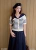  ÁO LEN THỦY THỦ SỌC NGANG NÚT TIM K CLOSET A4011 