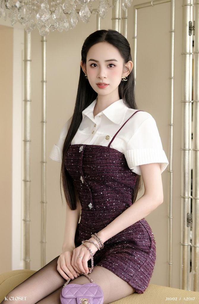  JUMPSUIT TWEED NGẮN HAI DÂY K CLOSET J1002 