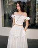  SET ÁO CROPTOP CÚP NGỰC ĐAN DÂY - CHÂN VÁY XÒE K CLOSET A1004V1004 