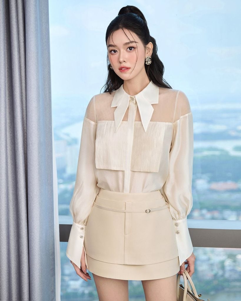  CHÂN VÁY NGẮN HAI TẦNG DÂY BELT K CLOSET V1008 