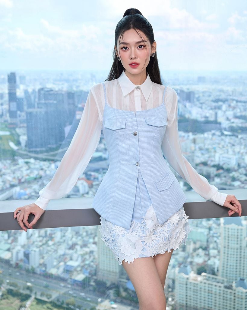  ÁO GHI LÊ HAI DÂY 3 TÚI NẮP K CLOSET A1021 