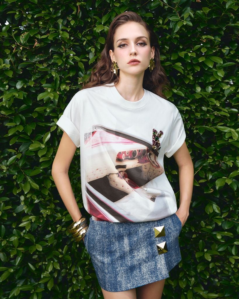  ÁO THUN IN HÌNH CHỮ K ĐÍNH ĐÁ K CLOSET A4009 