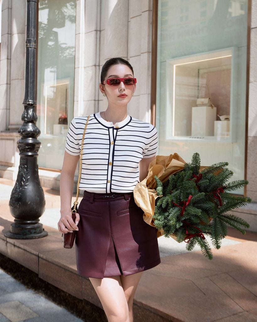  CHÂN VÁY DA NGẮN TÚI MỔ K CLOSET V1013 