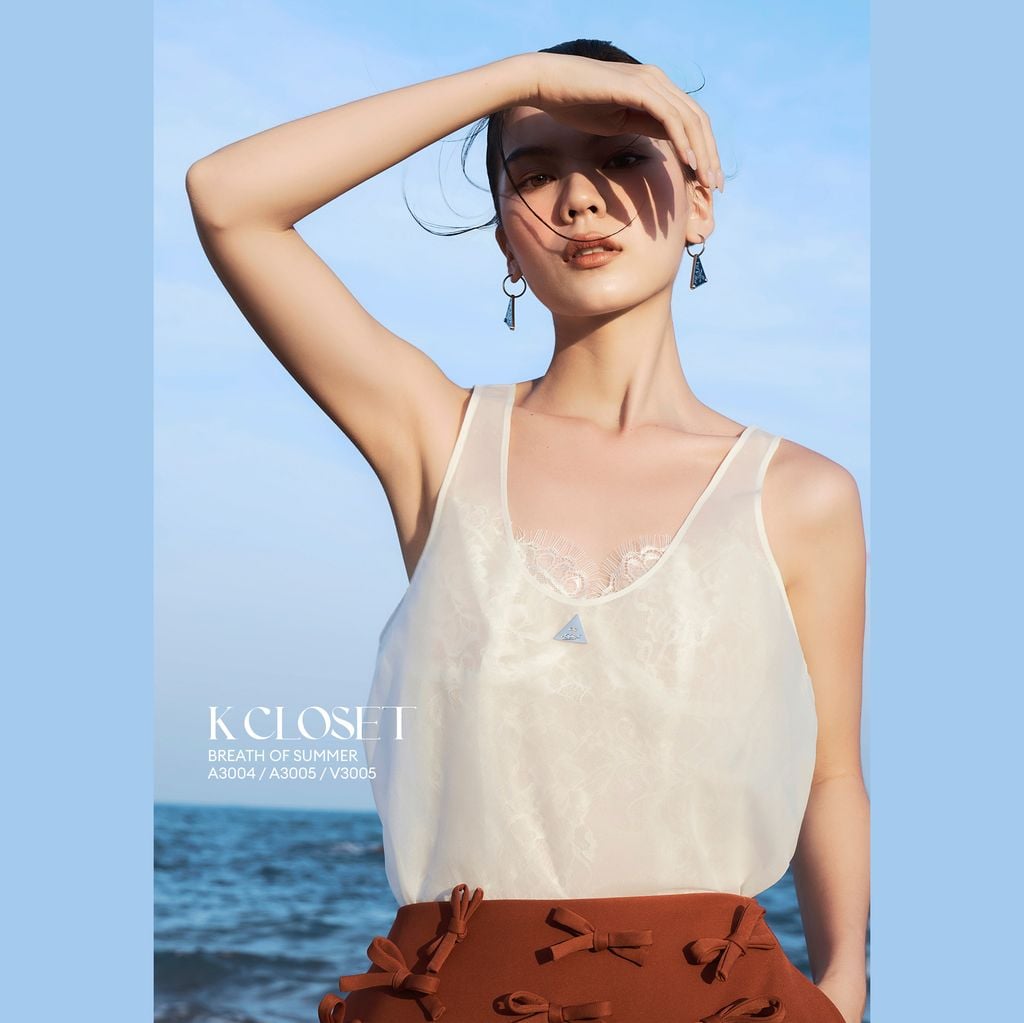  Set áo bra ren + áo tanktop voan K Closet A3004A3005 