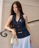  ÁO GHI LÊ DENIM CỔ BẺ CHỮ K ĐÍNH ĐÁ K CLOSET A2015 