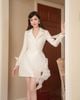  ĐẦM CỔ VEST LAI PHỐI BÔNG HOA THIẾT KẾ K CLOSET D2003 