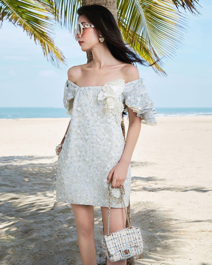  ORCHID LACE BLUE DRESS - ĐẦM REN HOA K CLOSET D3005 