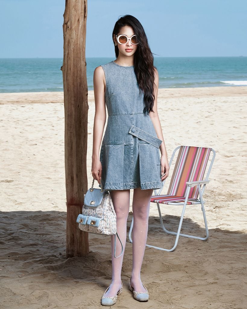  SUMMER COTTON DENIM JEAN DRESS - ĐẦM JEAN SÁT NÁCH K CLOSET D3006 