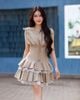  ĐẦM ĐAN DÂY EO LAI XẾP LY PHỐI REN K CLOSET D3008 