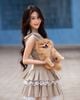  ĐẦM ĐAN DÂY EO LAI XẾP LY PHỐI REN K CLOSET D3008 